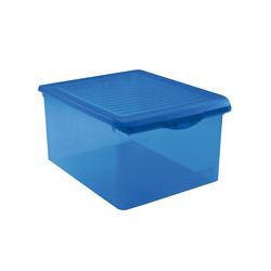 Caja 60 l. con ruedas tapa simple azul