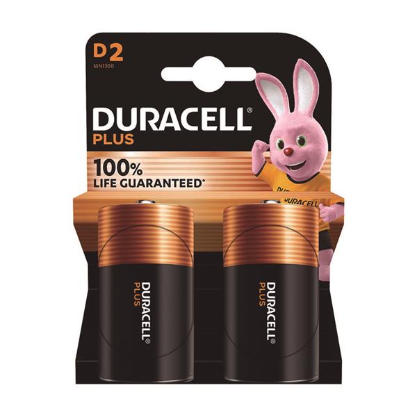 2 PILAS ALC. GAMA PLUS LR20 DURACELL
