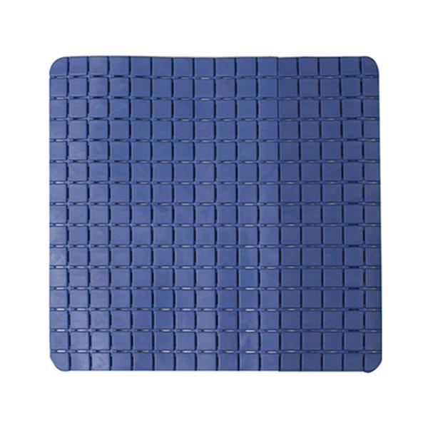 Alfombra interior ba&ntilde;o/ducha mod. Quadro 54x54 cm. azul
