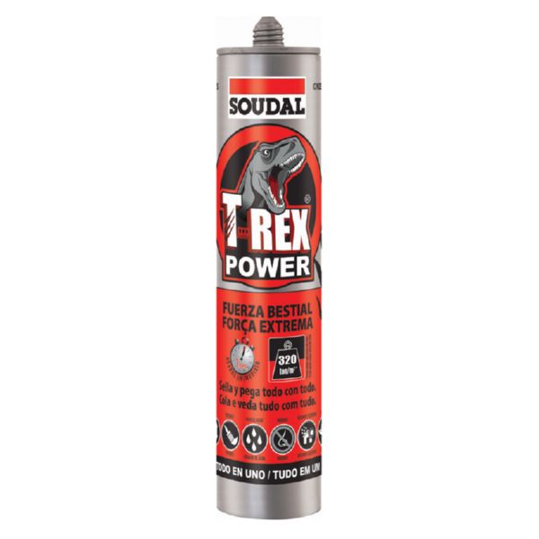 Adhesivo sellador T-REX POWER. 290 ML. Gris