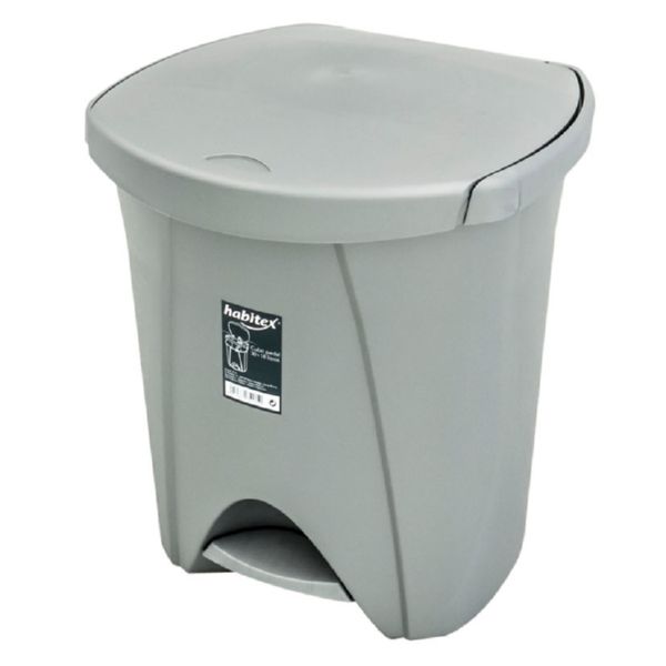 Arts. limpieza Habitex. Cubo pedal 30+18l. plata