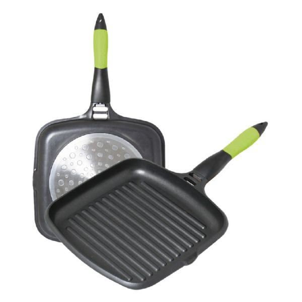 Asador plano inducci&oacute;n 27 cm. mango desmontable de baquelita