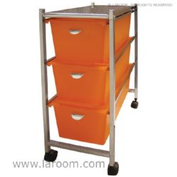 CARRITO 3 CAJONES 23x40xH54cm NARANJA