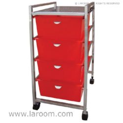 CARRO 4 CAJONES 33x40xH72cm ROJO