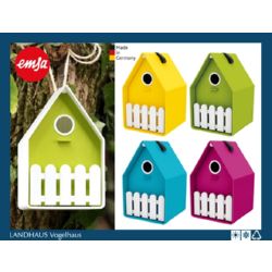 CASA PAJAROS AMARILLA 15x16x24cm