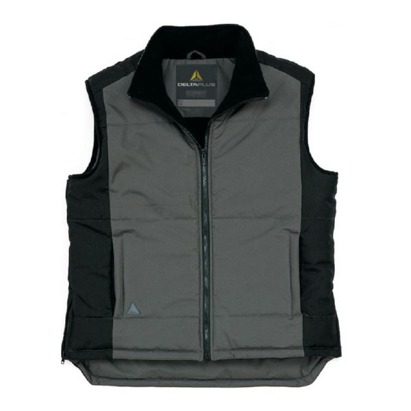 Chaleco con forro polar gris-negro talla XL