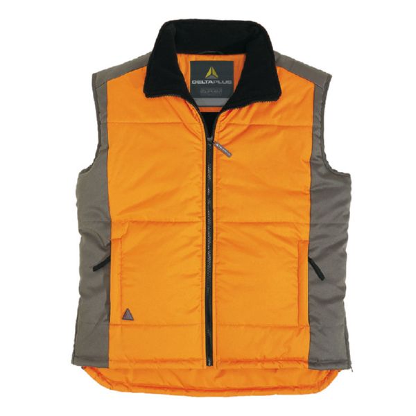 Chaleco con forro polar naranja-gris talla XL