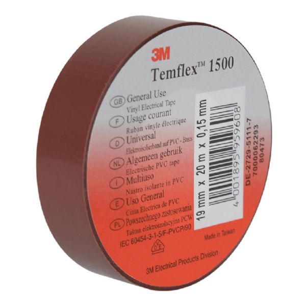 Cinta aislante Temflex 19 mm x 20 m. Marr&oacute;n