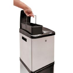 Cubo reciclaje 3 compartimentos 45l •