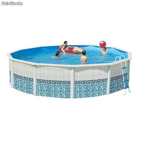 Piscina r&iacute;gida redonda. Mosaico.350cm