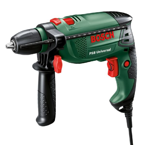 Taladro electr&oacute;nico PSB UNIVERSAL 650 W + set brocas X-LINE