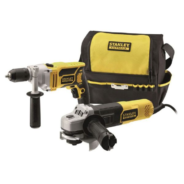 Taladro percutor 750W + amoladora 115mm 850W regalo cintur&oacute;n Stanley