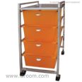 CARRO 4 CAJONES 33x40xH72cm NARANJA